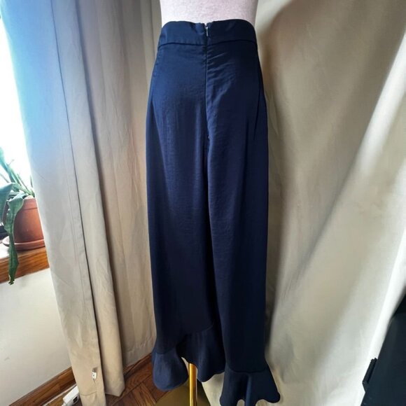 Sheike  Navy Blue  Satin  Ruffle  Crop  Pants  Womens Size 10 - Picture 7 of 16
